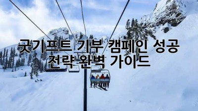 굿기프트 기부 캠페인 성공 전략 완벽 가이드