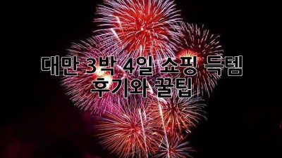 대만 3박 4일 쇼핑: 득템 후기와 꿀팁!